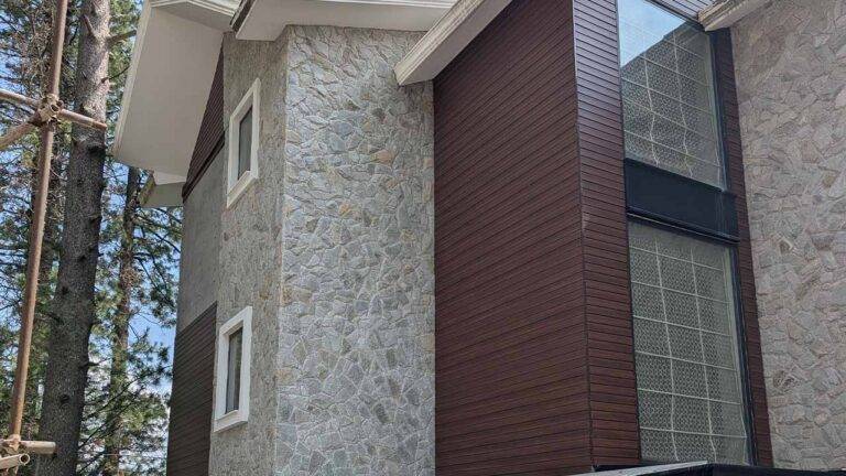 Chakwal natural stone cladding on a house exterior